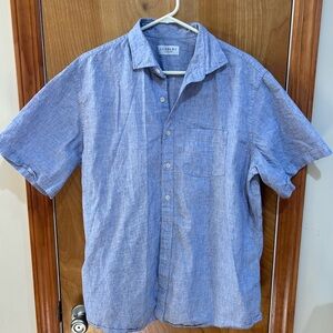 LEDBURY Men's Blue Casual Button Down Shirt